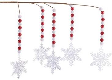 Melrose International Beaded Snowflake Drop Spray (Set of 2)