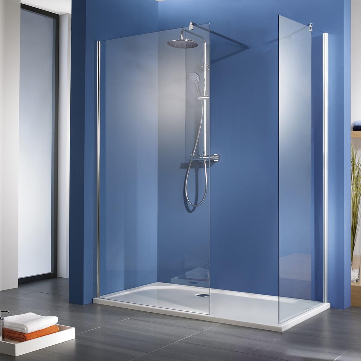 HSK Duschkabinenbau KG Walk In Premium 2 Gerades Element mit Seitenwand 6201xxx-6206910