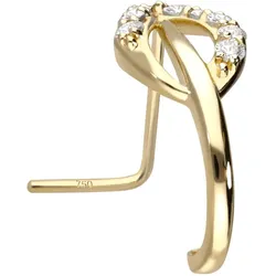 14/18 Karat Gold Nasenstecker MOISSANIT-BLATT