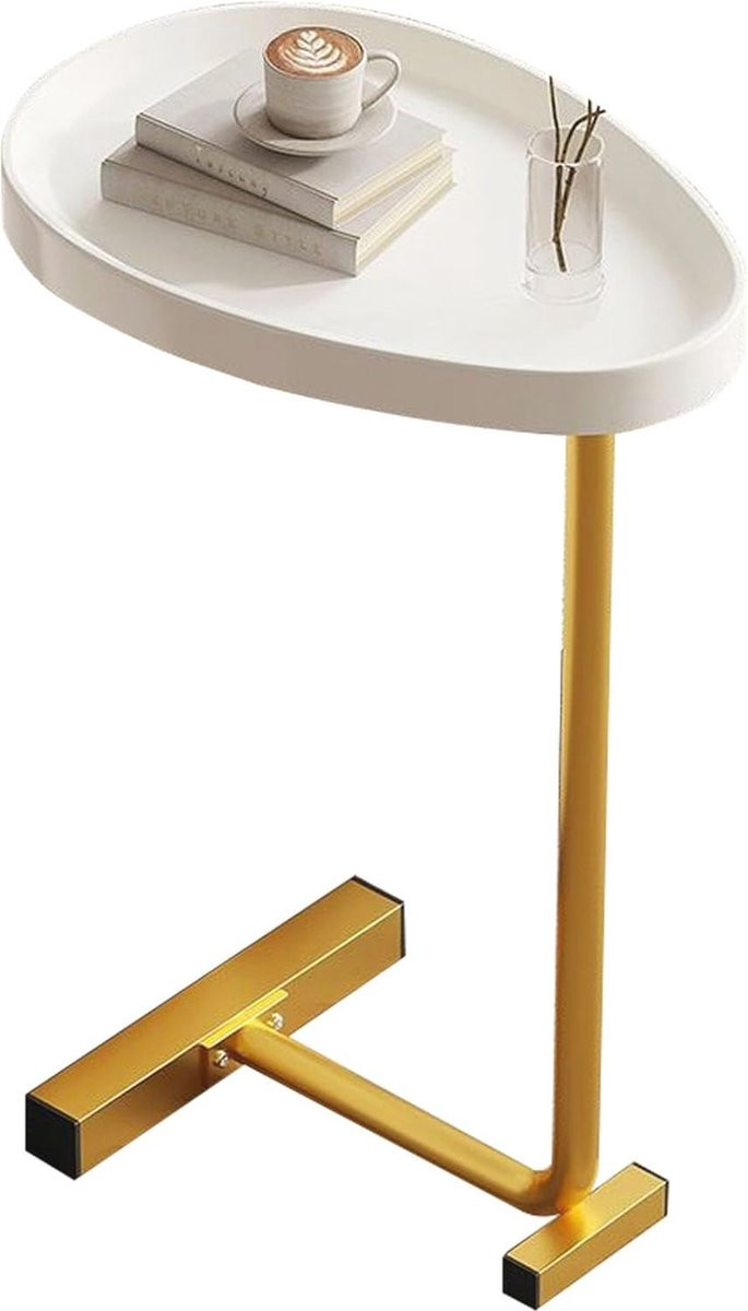 C-vormige Bijzettafel en Eivormige Salontafel voor de Woonkamer en Slaapkamer