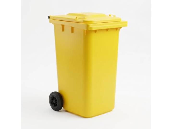 plasteo 240 Liter Gelbe Mülltonne – Robuster Abfallbehälter für Mülltrennung – Wetterfest & Langlebig – Ideal für Recycling im Außenbereich
