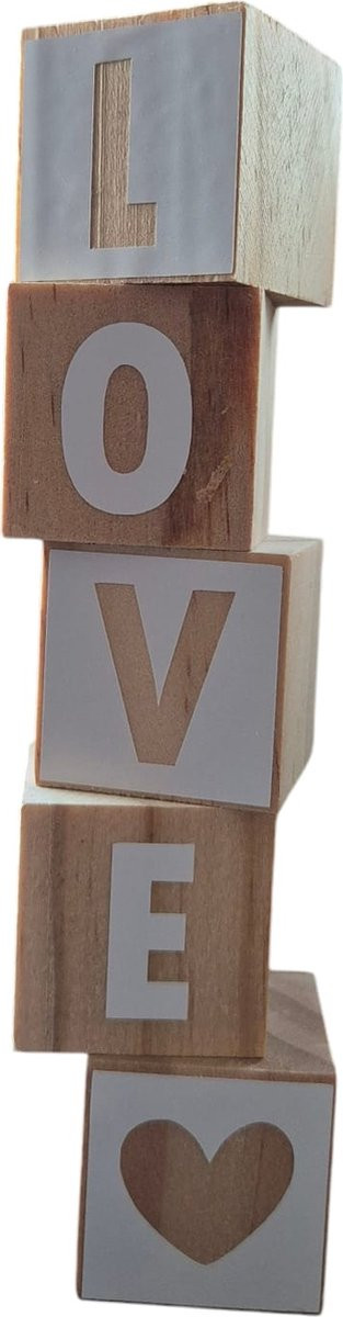 Troubadot Houten blokken LOVE Liefde 3 cm