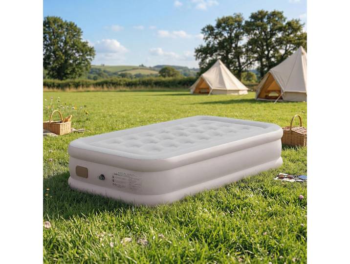 Outsunny Matelas Gonflable 190x97x39cm Pompe Intégrée Kaki