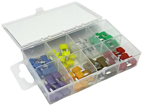ESKA 341.750 Kfz Mini Flachsicherung 2 A, 4 A, 5 A, 7.5 A, 10 A, 15 A, 20 A, 25 A, 30A Violett, Orange, Braun, Rot, Blau, Gelb
