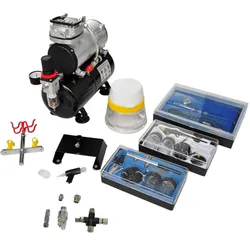 vidaXL Airbrush Profi Komplett-Set mit 3 Pistolen