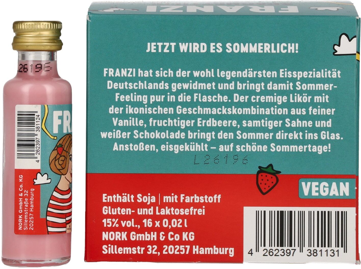 Franzi Likör Franzi Spaghettieis Likör 15% Vol. 16x0,02l