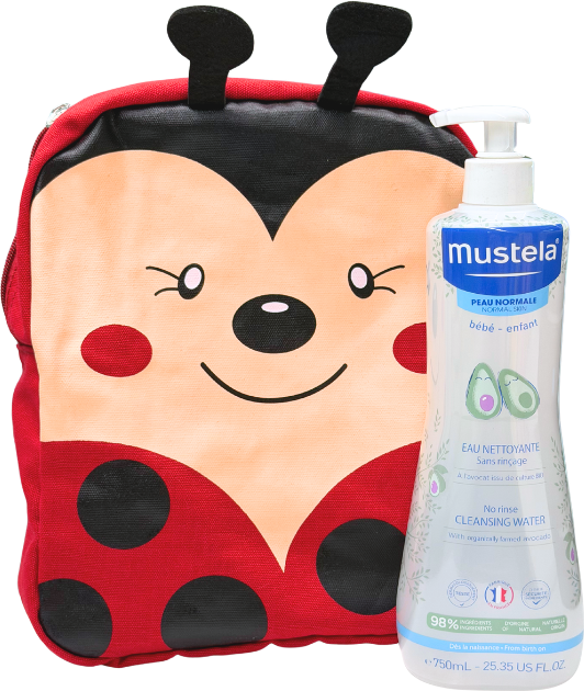 Mustela Água de Limpeza sem Enxaguamento 750ml + Mochila Joaninha