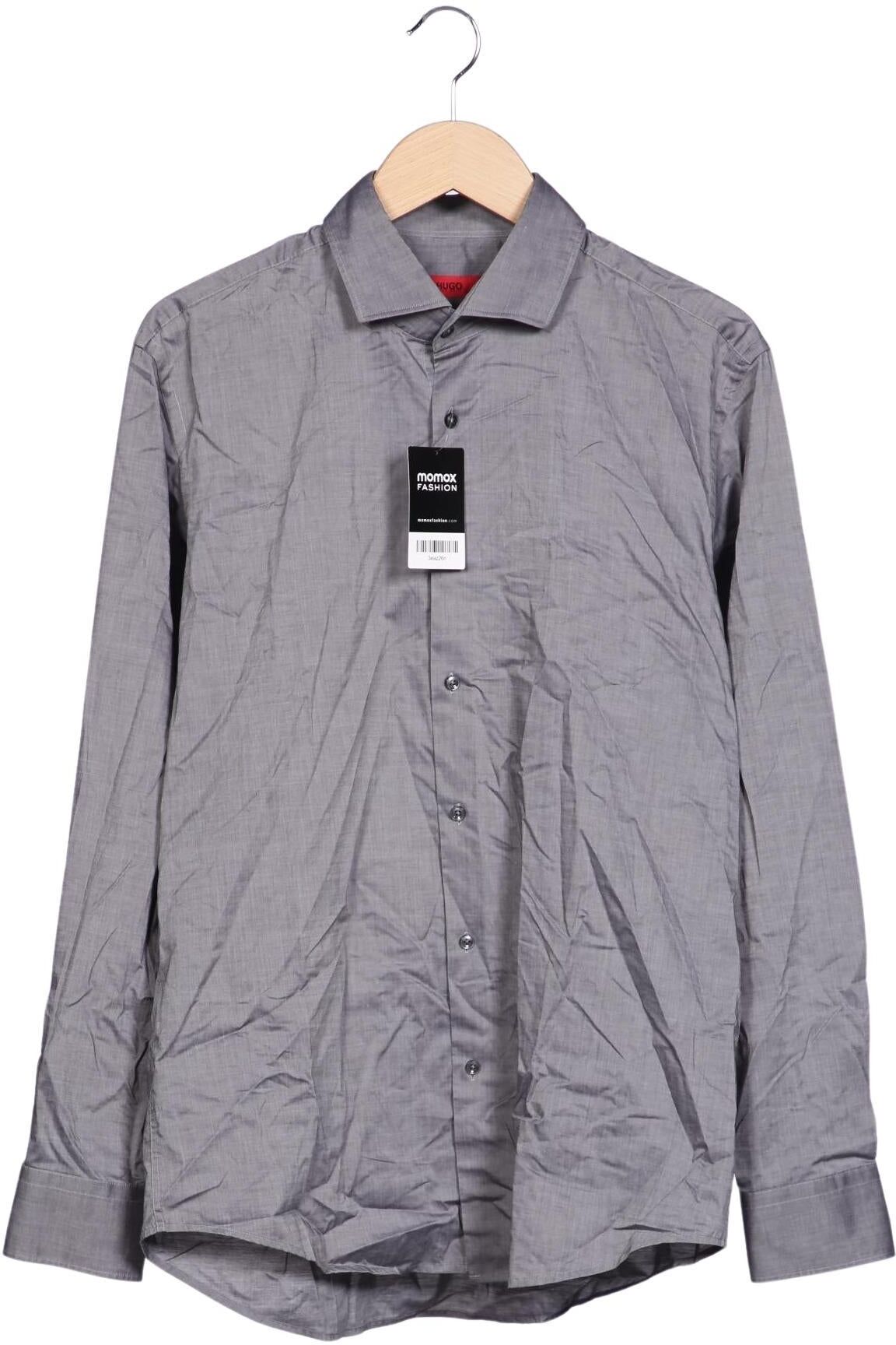 Hugo by Hugo Boss Herren Hemd, Grau, Gr. 42, Baumwolle - Second Hand