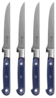 Au Nain, Set of 4 Steak Knives, with Pearlized Royal Blue Handles