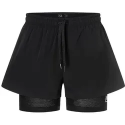 Super Natural, Damen, Sporthose, Women's Double Layer Shorts (M), Schwarz