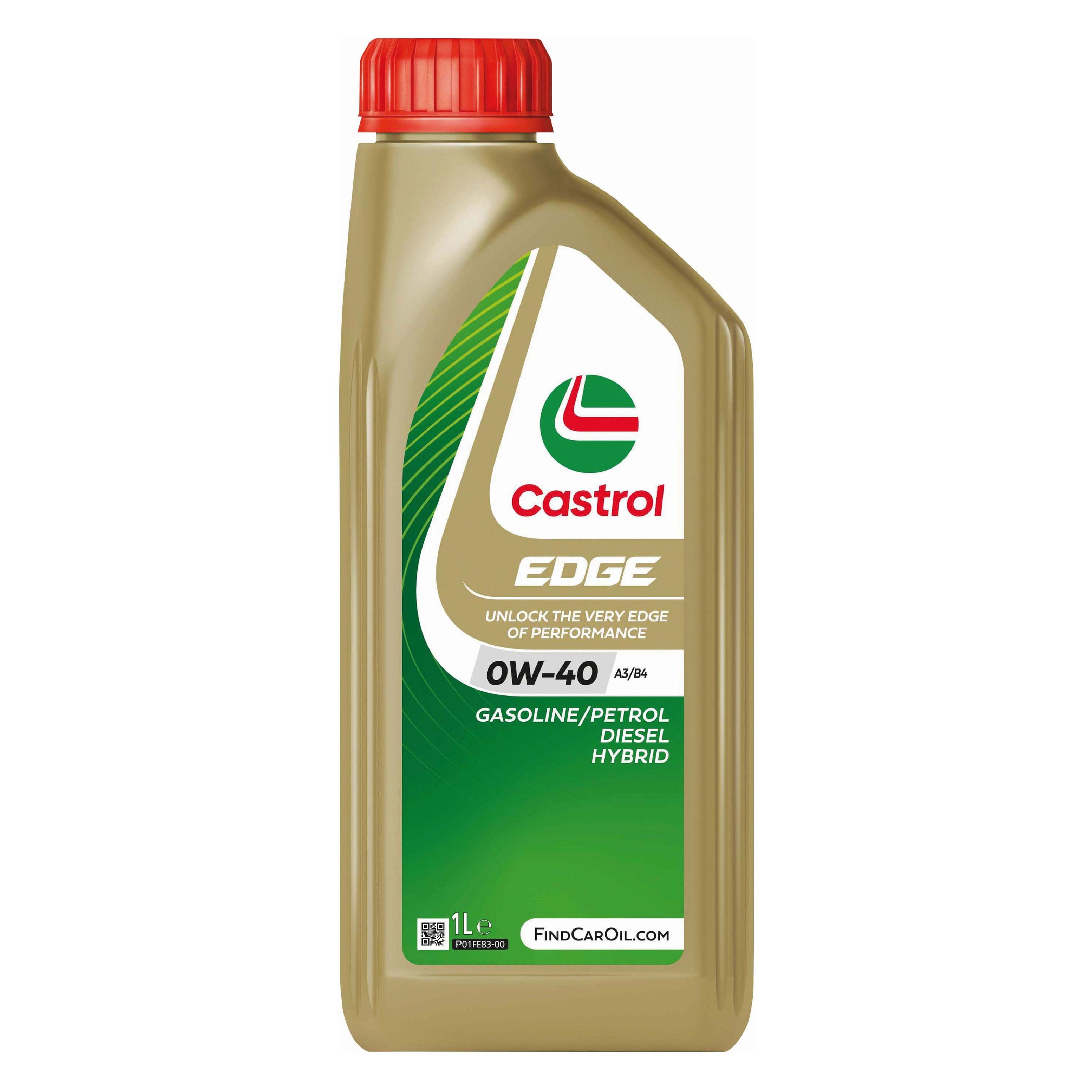 Castrol Motorenöl EDGE 0W-40 Titanium A3/B4, 1 l, Fahrzeugtyp (1 l, SAE 0W-40) (15F6B4)