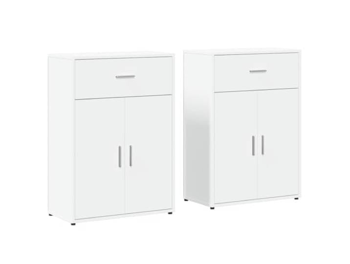 KGHFDVB Sideboard 2er Set Weiß 60x30x84 cm Holzwerkstoff Stauraum für Bücher, Dokumente, Feuchtigkeitsbeständig, Leicht zu Reinigen, Robust