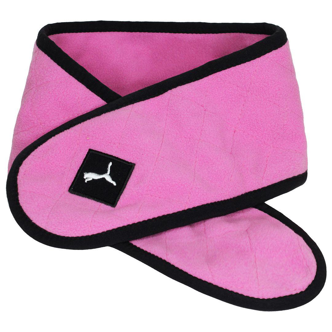 Puma grafisch logo roze/zwart fleece kindersjaal mutsenset 840799 01