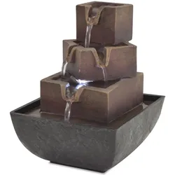 Décoshop26 - Zimmerbrunnen mit LED-Beleuchtung Polyresin 13,5 x 13,5 x 17,5 cm DEC020763 DEC020763
