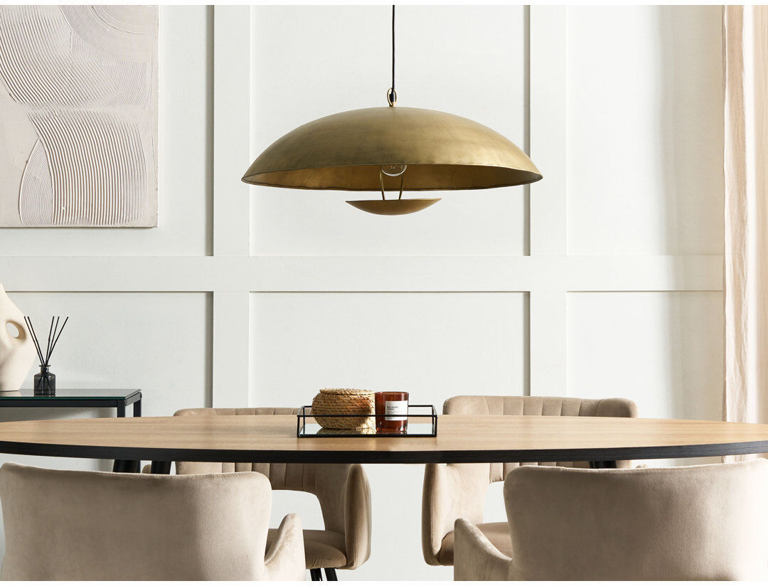 Fairmont Park Wolken 1 - Light Brass Dome Pendant Brass 30cm H X 60cm W X 60cm D