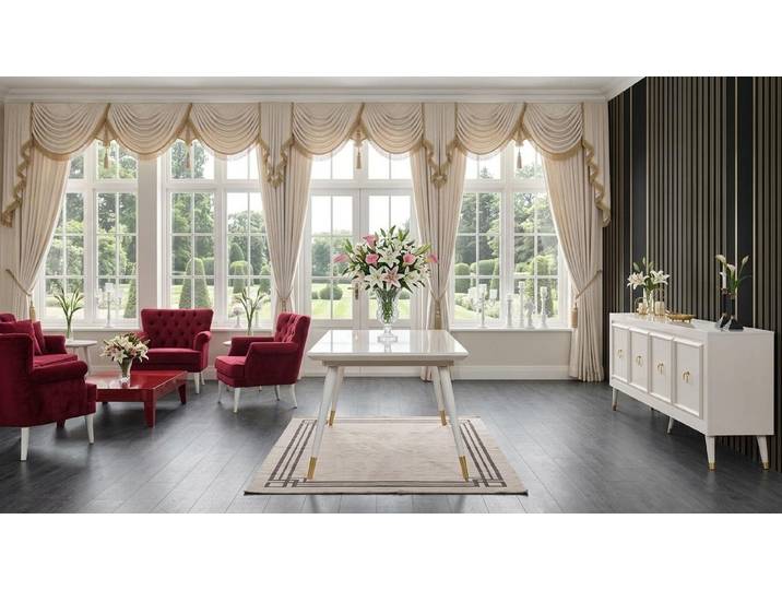 Xlmoebel Sideboard Moderne weiße Konsole und Tisch für das Wohnzimmer, rechteckig (Set, Konsole & Tisch), Made in Europa