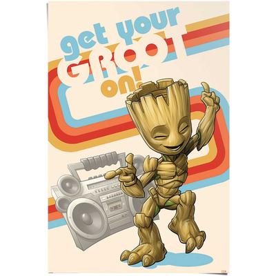 Poster REINDERS "Get your Groot on Guardians of the Galaxy - Baby Groot - Ich bin Groot", bunt (farbe bild(er): mehrfarbig), B:61cm H:91,5cm, Papier, Bilder, Poster
