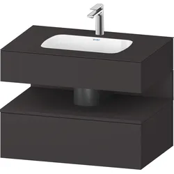 Duravit Collection One Einbauwaschtisch mit Konsolenwaschtischunterbau, 800x550x600mm, Nische Graphit Supermatt, QA4785080800000, Farbe: graphit supermatt