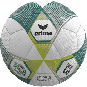 Erima Fußball Hybrid Training 2.0, 7192603, Größe 3, 290 Gramm, silber/grün, Trainingsball