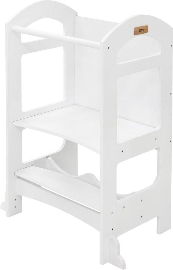 ECD Germany Tour d observation 2 en 1 en bois blanc avec tableau enfants dès 1 an Blanc 70x90x40cm