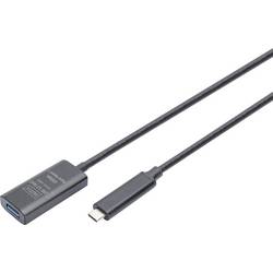 Digitus USB-Kabel USB 3.2 Gen2, USB 3.2 Gen2, USB 3.2 Gen1, USB 3.2 Gen1, USB 3.1 Gen2, USB 3.1 Gen1, USB 3.0 USB-C®, USB-C® Stecker, USB-A Buchse 5.00 m DA-73113
