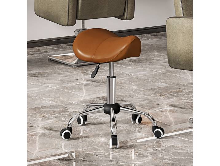 HOMCOM Tabouret Ergonomique Réglable 49-61cm Marron