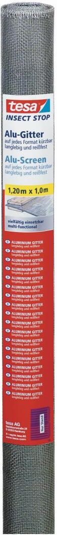 tesa INSECT STOP Alu-Gitter, auf jedes Format kürzbar, 1 x 1,2 m