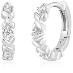 ANIA HAIE - HOOP EARRINGS - HUGGIES - Sparkle Cross - silver