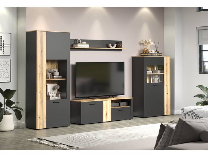 Étagère murale Panneau aggloméré, enduit Marron/Gris 150cm