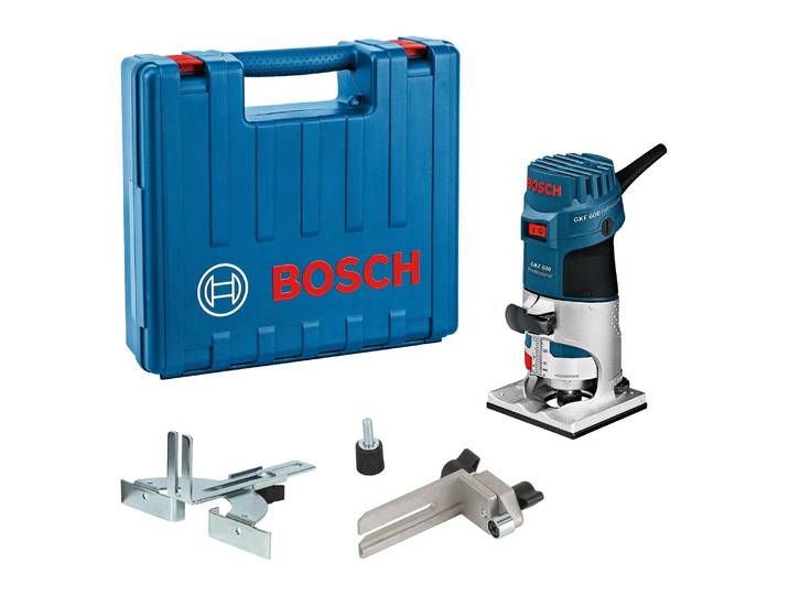 Kantenfräser BOSCH PROFESSIONAL »GKF 600« , blau (weiß, neutral), Fräsköpfe, Kantenfräser, mit Handwerkerkoffer, 600W