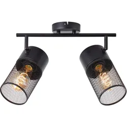 Brilliant Kamolo Spotrohr 2flg schwarz matt , Metall , 2x A60 , E27 , 40 W
