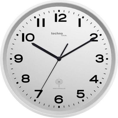 Techno Line WT 8500-2silber Funk Wanduhr 30cm x 41mm Silber