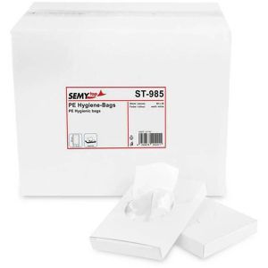 Semy-Top Hygienebeutel ST-985, weiß, Folie, geruchs-, flüssigkeits- und blickdicht, 25x9,5 cm, 1500 Stück