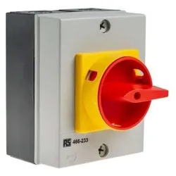 RS PRO Lasttrennschalter plastik 25A 4-polig, Schalter + Taster, Rot