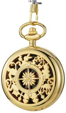 The Handy Homestead Retro Hollow Pocket Watch Compass For Men With Chain a