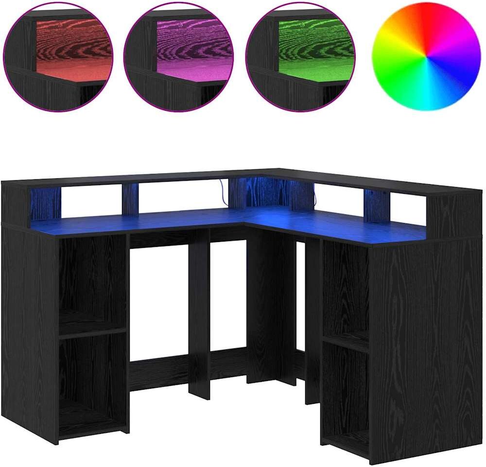 vidaXL Bureau Chêne noir 130 x 130 x 91 cm Bois d'ingénierie