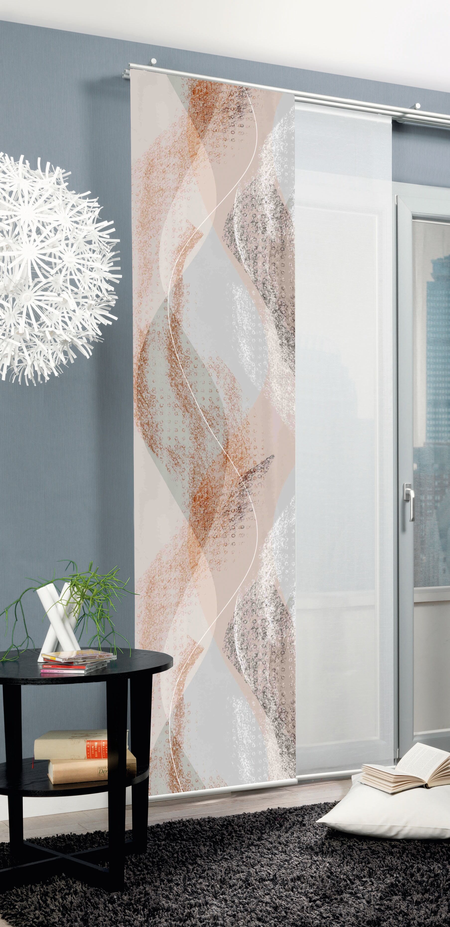 Schiebegardine HOME WOHNIDEEN "SCHIEBEVORHANG DEKOSTOFF DIGITALDRUCK 'TORRE'", rot, B:60cm H:245cm, Polyester, Gardinen, Schiebegardine, DIGITALDRUCK - INDIVIDUELL KÜRZBAR