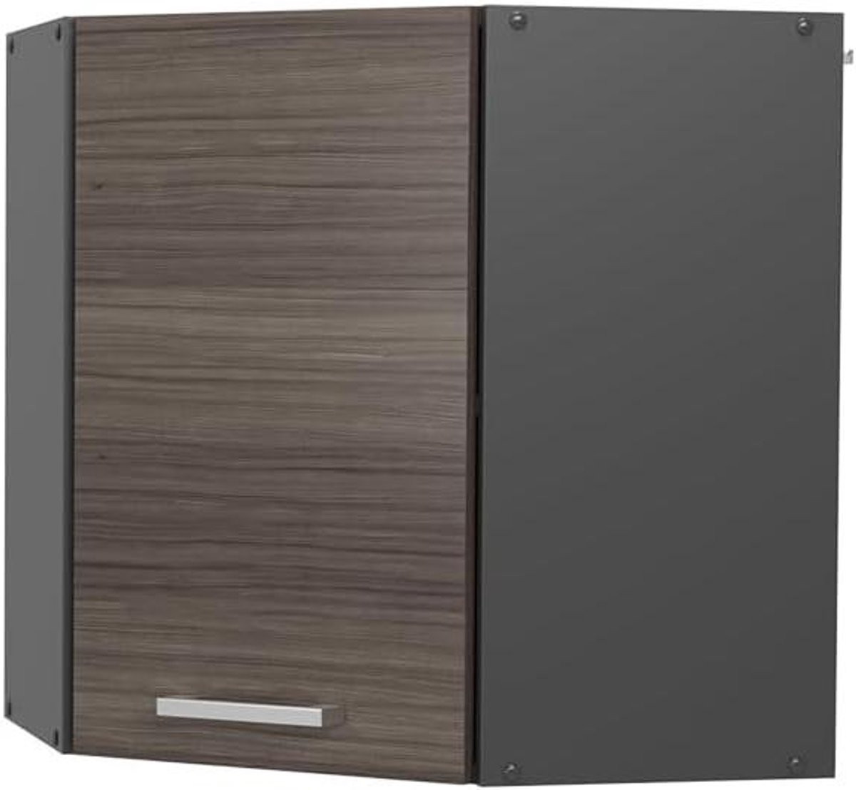 Moderne grijze hoekkast voor de keuken, wandkast van MDF