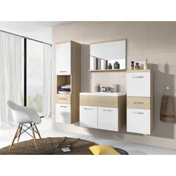 Badmöbel-Set 5-tlg. Alba ca.140 cm Eiche/Weiß