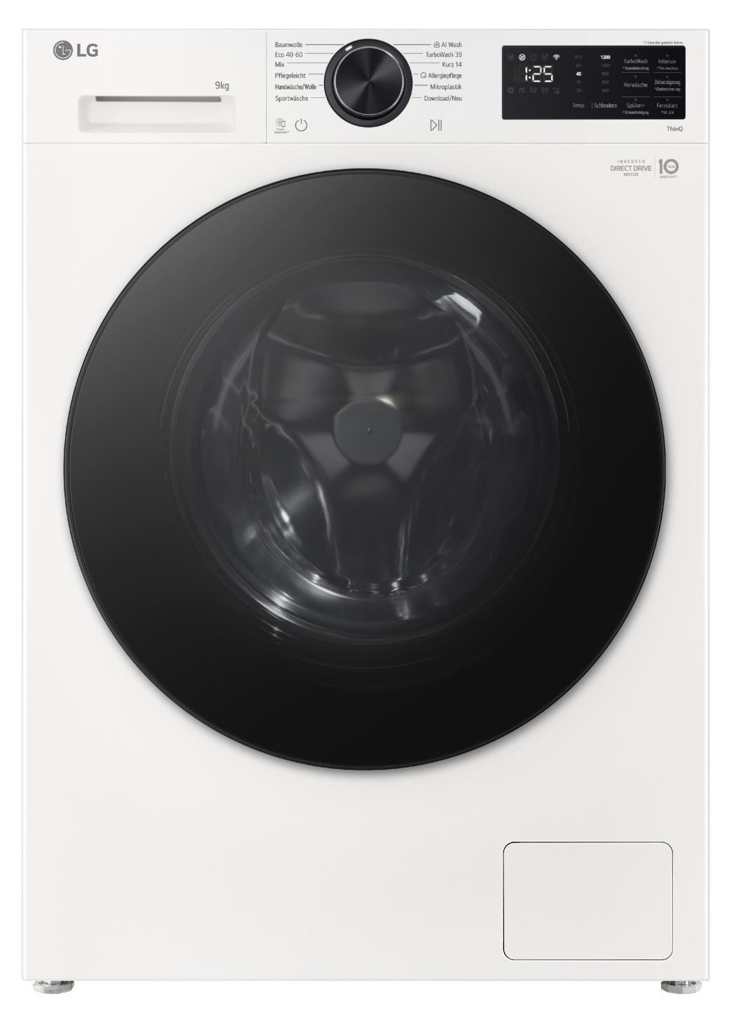 LG F2X7SLIM9, Frontlader, 9 kg, B, 71 dB, 1200 RPM, A