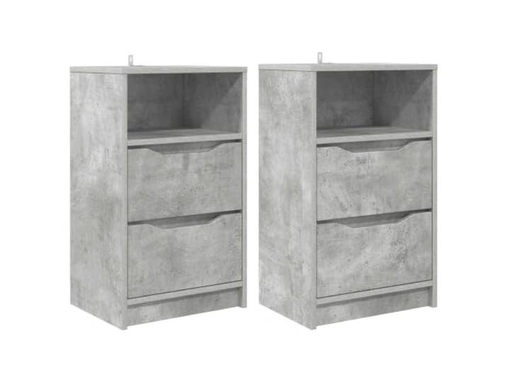 RJPLMFV Nachttische mit Schublade, 2 Stück, Betongrau, 40 x 30 x 467 cm Holzwerkstoff, funktionale Regale, stabile Konstruktion, leise Aufbewahrung, einfache Wartung