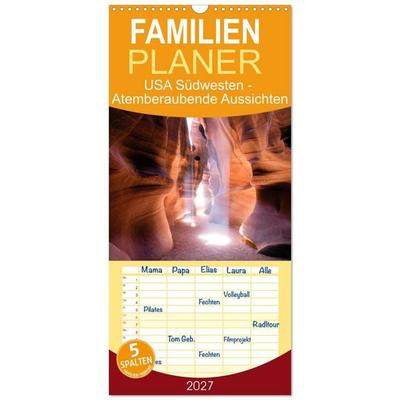 Familienplaner 2027 - USA Südwesten - Atemberaubende Aussichten mit 5 Spalten (Wandkalender, 21 x 45 cm) CALVENDO