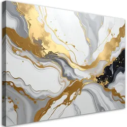 LEINWANDBILDER, Abstrakt Marmor grau gold