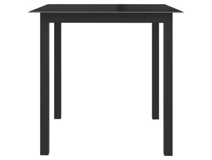 BET Table de jardin Noir 80x80x74 cm Aluminium et verre BET9306191940738