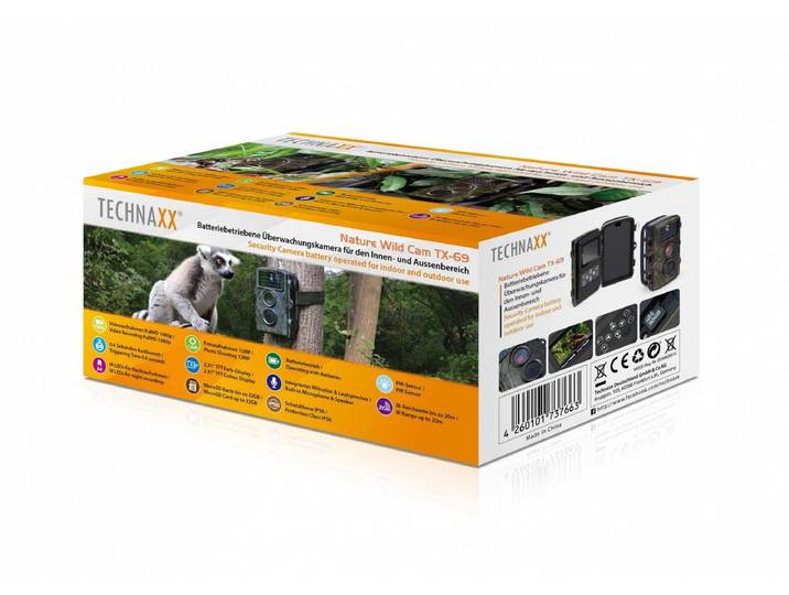 Technaxx TX-69 Draadloze Wildcamera - Beveiligingscamera - Met Nachtzicht en Bewegingssensor - FullHD