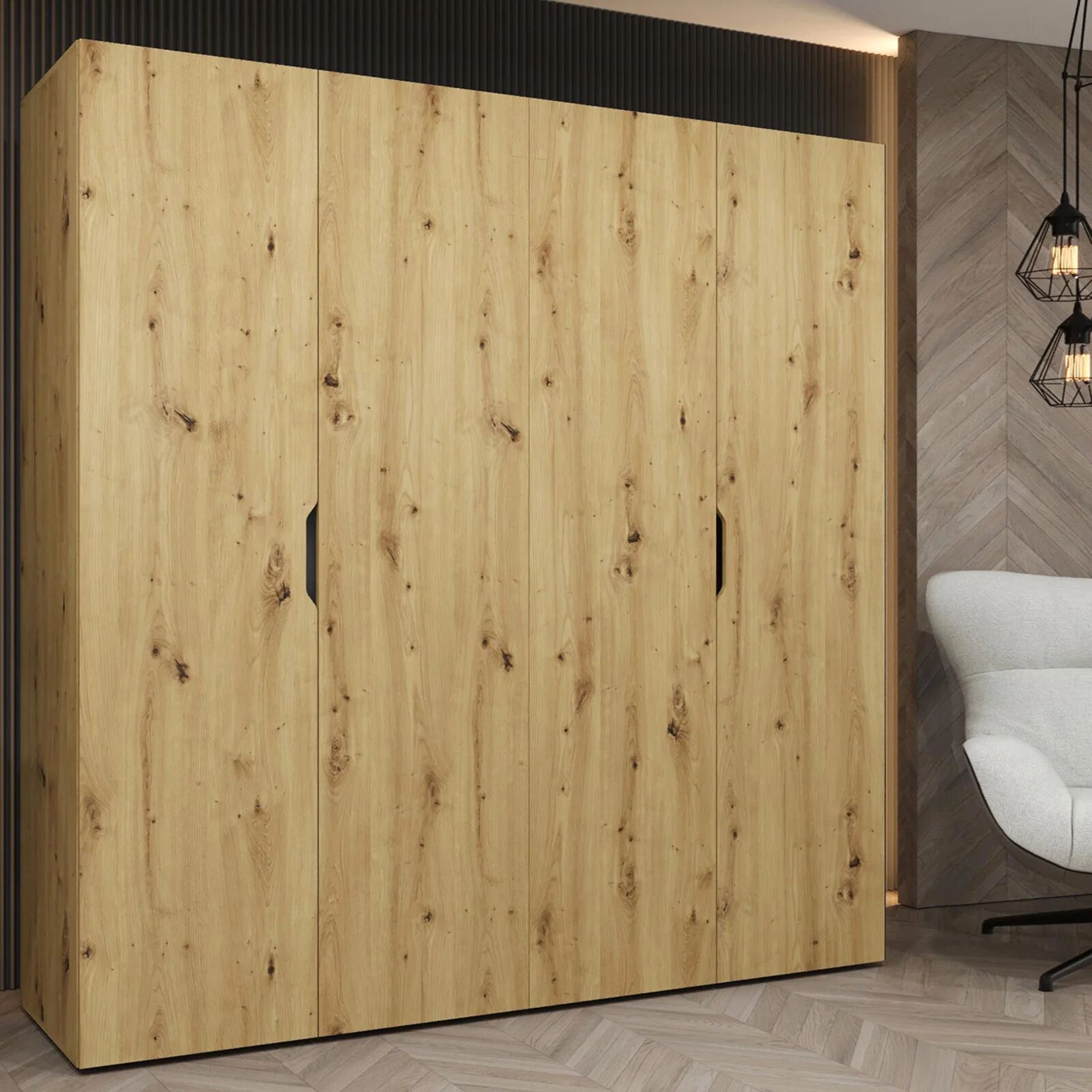 garneroarredamenti Armadio 200x202 cm 4 ante rovere Valencia