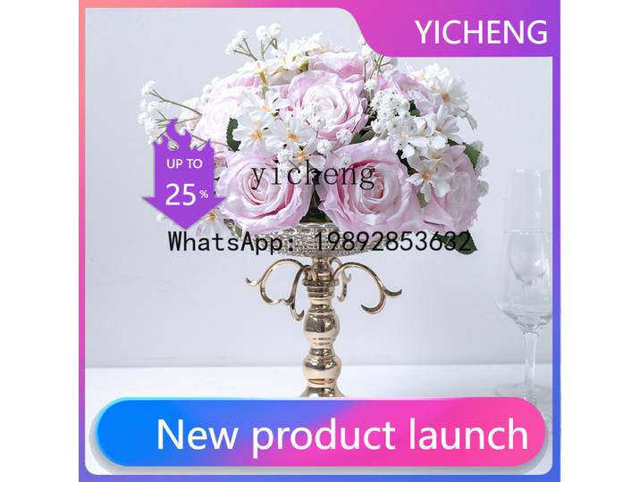 X2 décoration de mariage ornements de table Vase Rose gypsophile fausses fleurs artificielles fini Art Floral