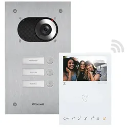Comelit KVS2013 Dreifamilienhauskit Switch, 1x Monitor Mini HF WiFi, SB2