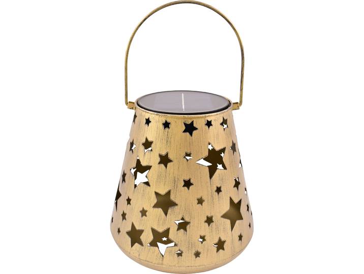 Solar Laterne Star - Farbe: gold - Material: Metall - 1349