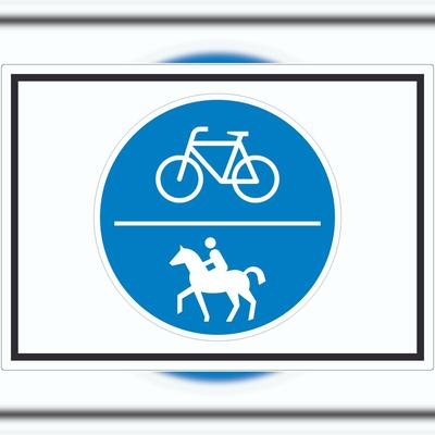 HB-Druck Aufkleber Rad- und Reitweg Symbol A7 (74x105mm)
